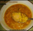 Chorba -soupe algérienne aux boulettes de viande hachée